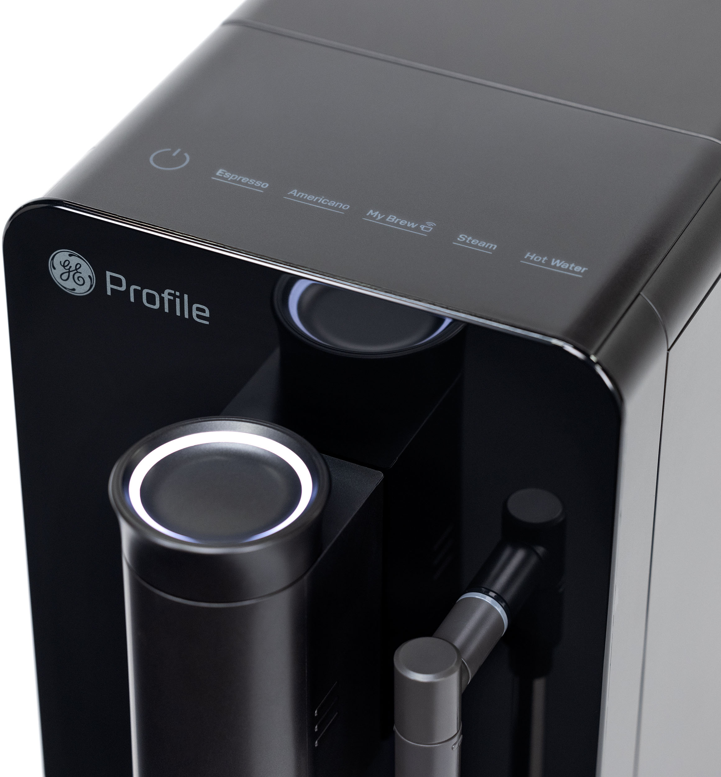 Alt View 13. GE Profile - Automatic Espresso Machine with 20 bars of pressure, Milk Frother, and Built-In Wi-Fi - Black.