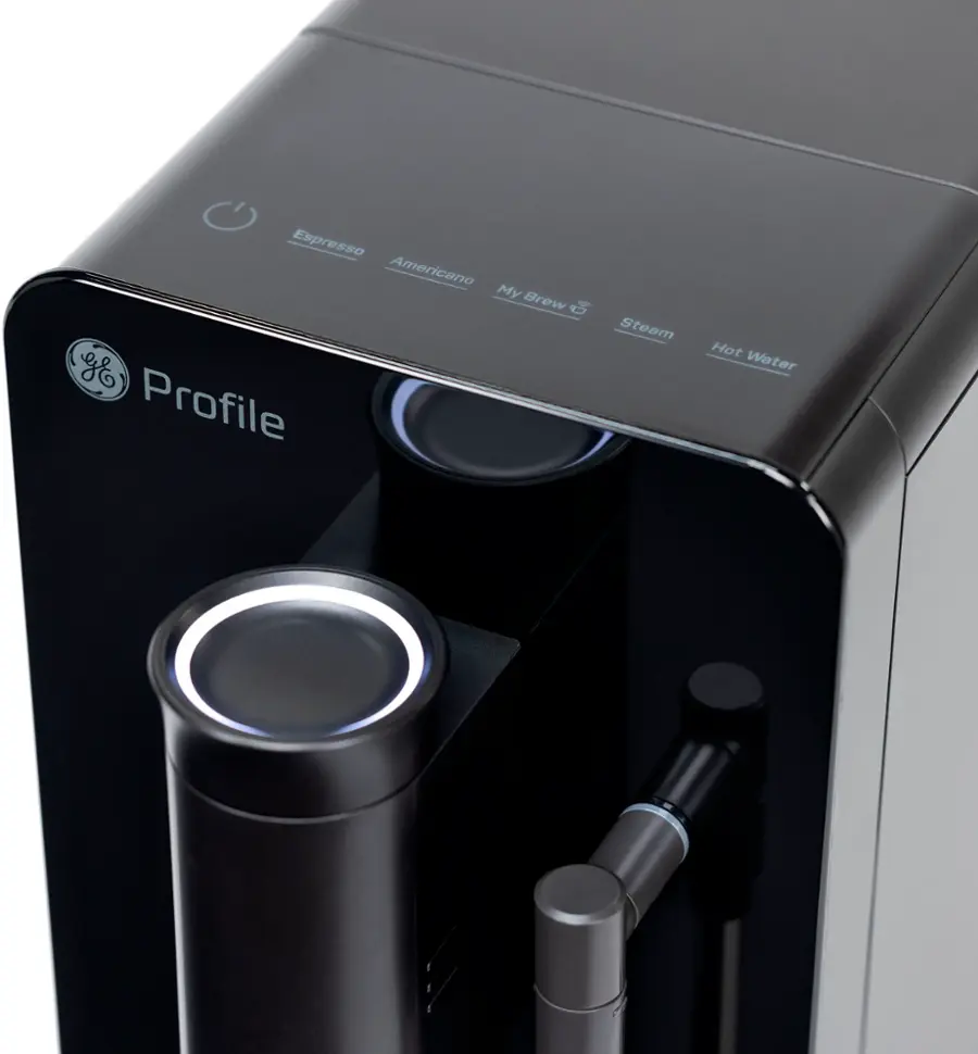 Alt View 13. GE Profile - Automatic Espresso Machine with 20 bars of pressure, Milk Frother, and Built-In Wi-Fi - Black.