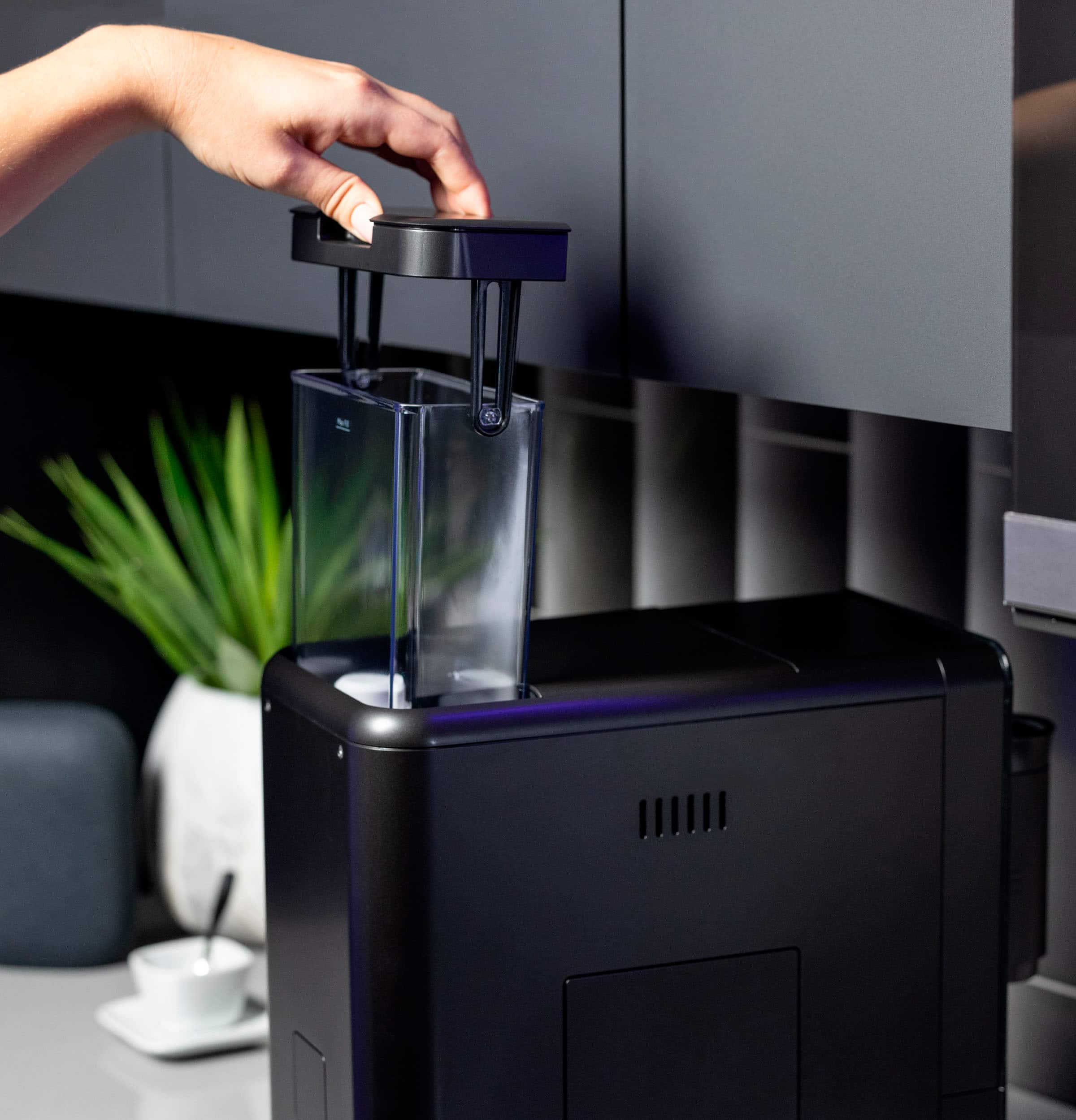 Alt View 20. GE Profile - Automatic Espresso Machine with 20 bars of pressure, Milk Frother, and Built-In Wi-Fi - Black.