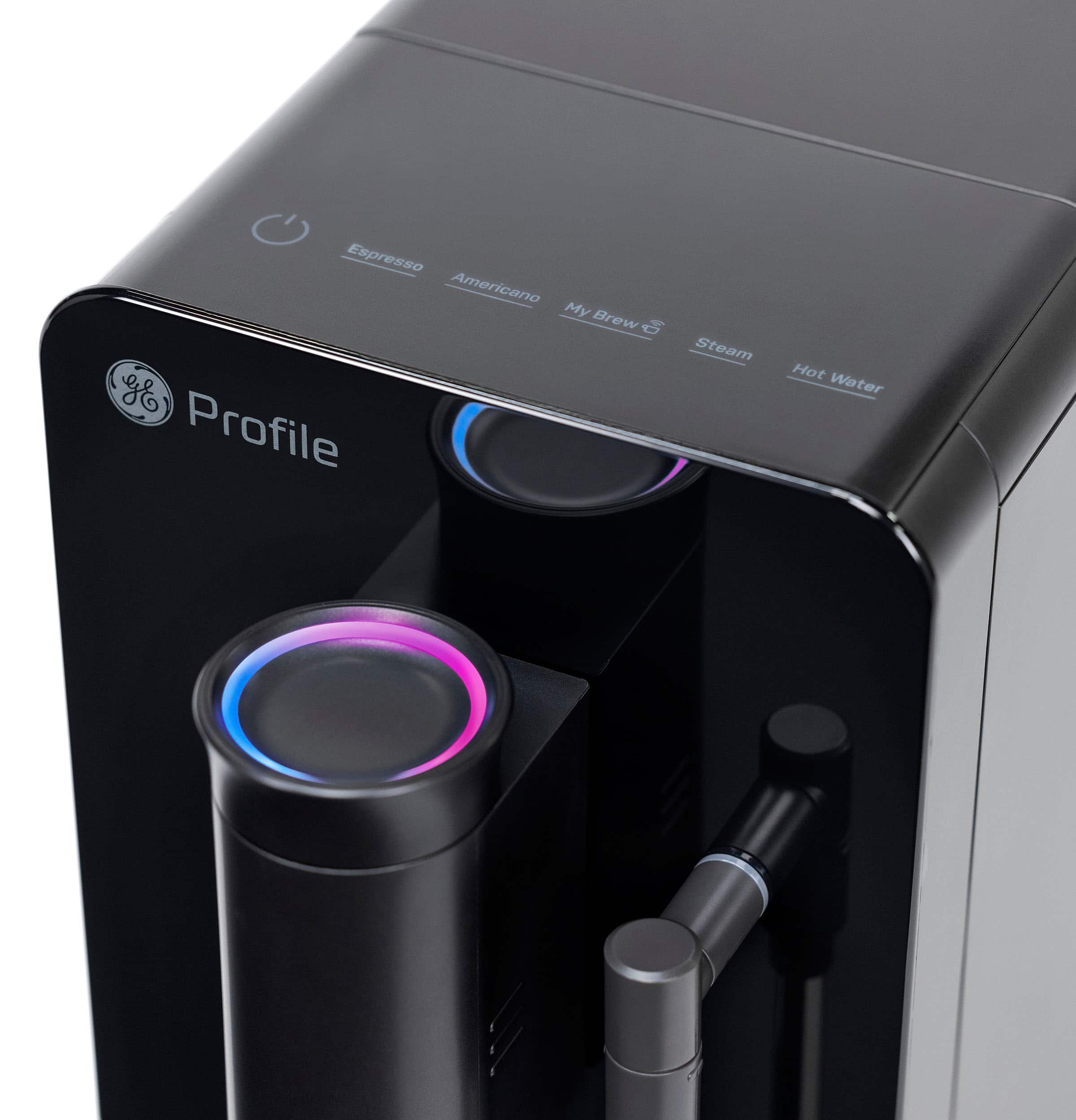 Alt View 23. GE Profile - Automatic Espresso Machine with 20 bars of pressure, Milk Frother, and Built-In Wi-Fi - Black.