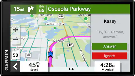 Front. Garmin - DriveSmart 66 6" GPS with Built-In** Bluetooth, Map Updates and Traffic Updates - Black.