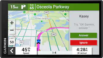 Front. Garmin - DriveSmart 66 6" GPS with Built-In** Bluetooth, Map Updates and Traffic Updates - Black.