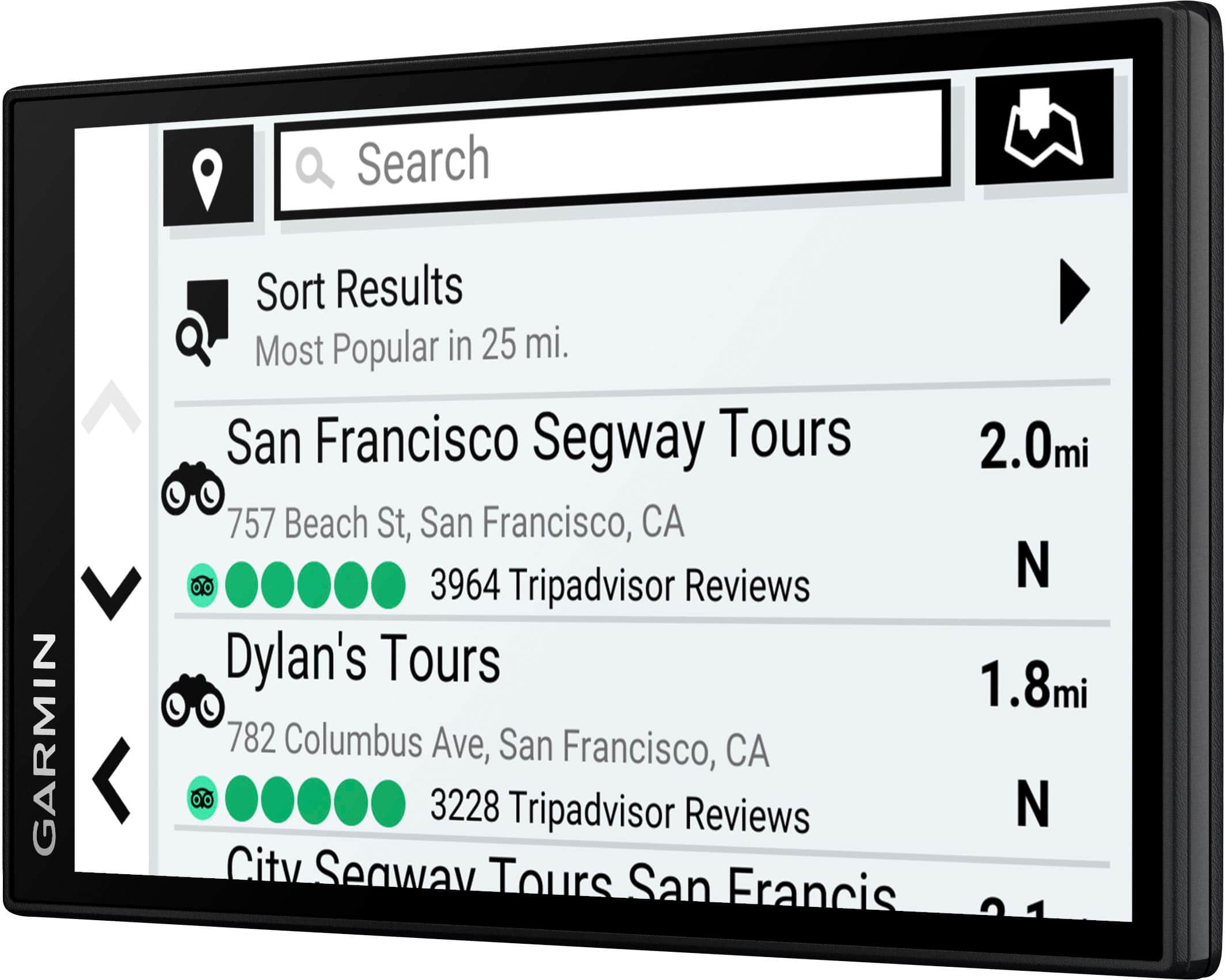 Left. Garmin - DriveSmart 66 6" GPS with Built-In** Bluetooth, Map Updates and Traffic Updates - Black.