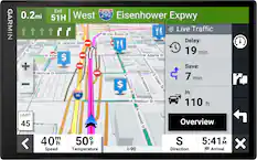 Front. Garmin - DriveSmart 86 8" GPS with Built-In** Bluetooth, Map Updates and Traffic Updates - Black.