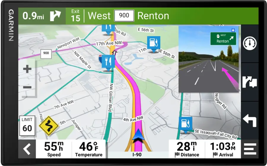 Alt View 15. Garmin - DriveSmart 86 8" GPS with Built-In** Bluetooth, Map Updates and Traffic Updates - Black.