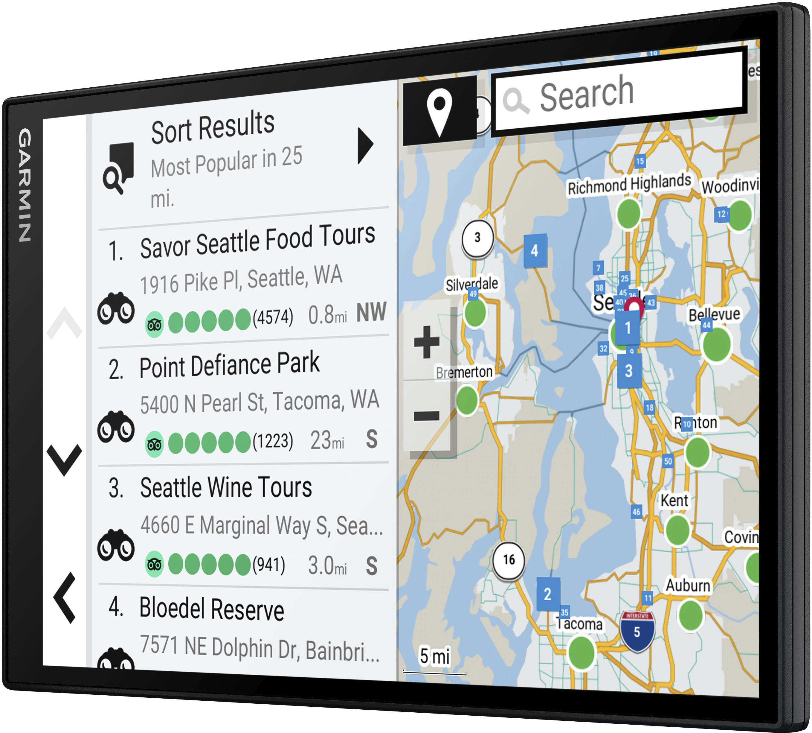 Left View: Garmin - DriveSmart 86 8" GPS with Built-In** Bluetooth, Map Updates and Traffic Updates - Black