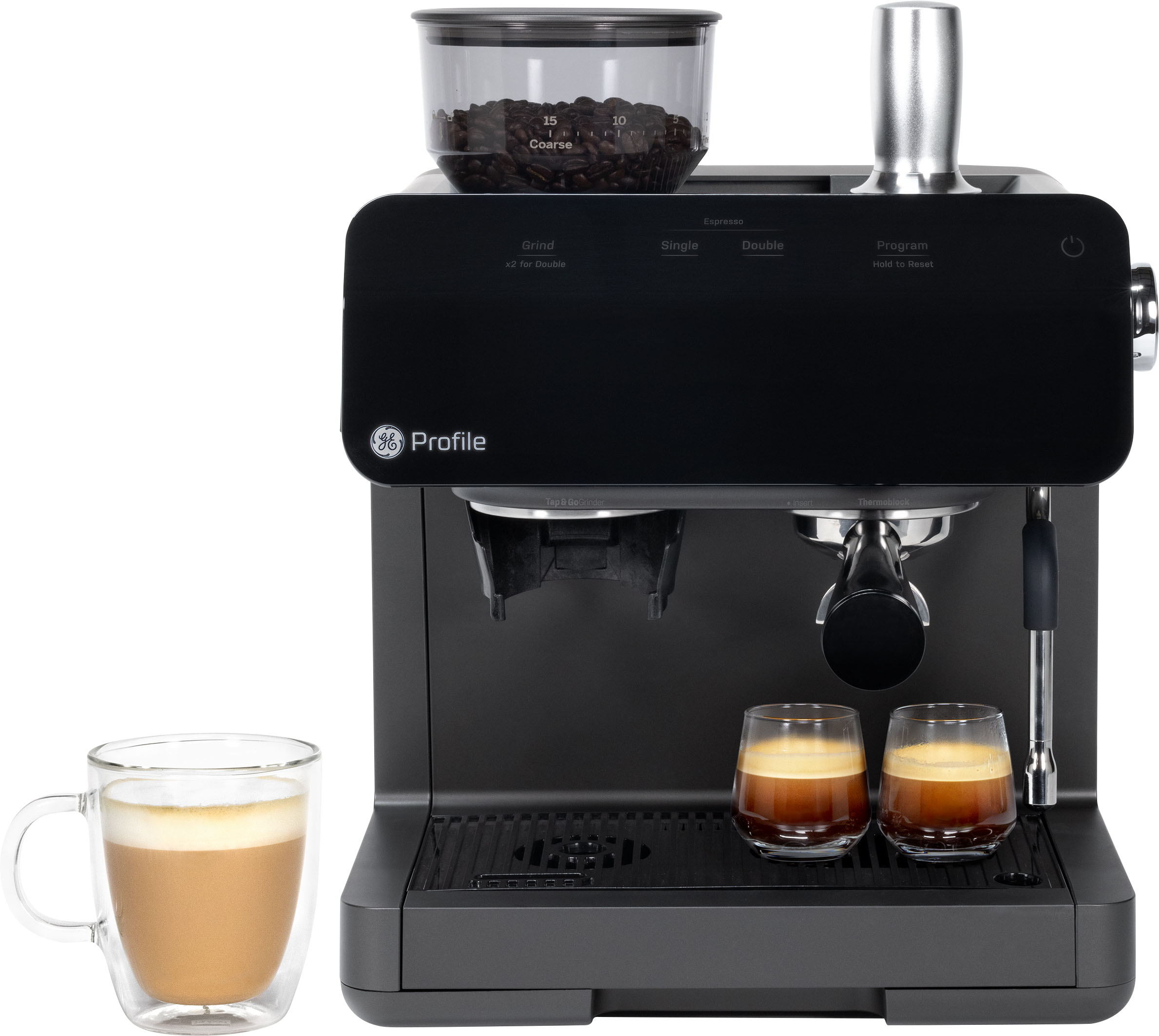 GE Profile Semi-Automatic Espresso Machine with 15 of pressure, Milk Frother, and Built-In Wi-Fi Black P7CESAS6RBB - Best Buy