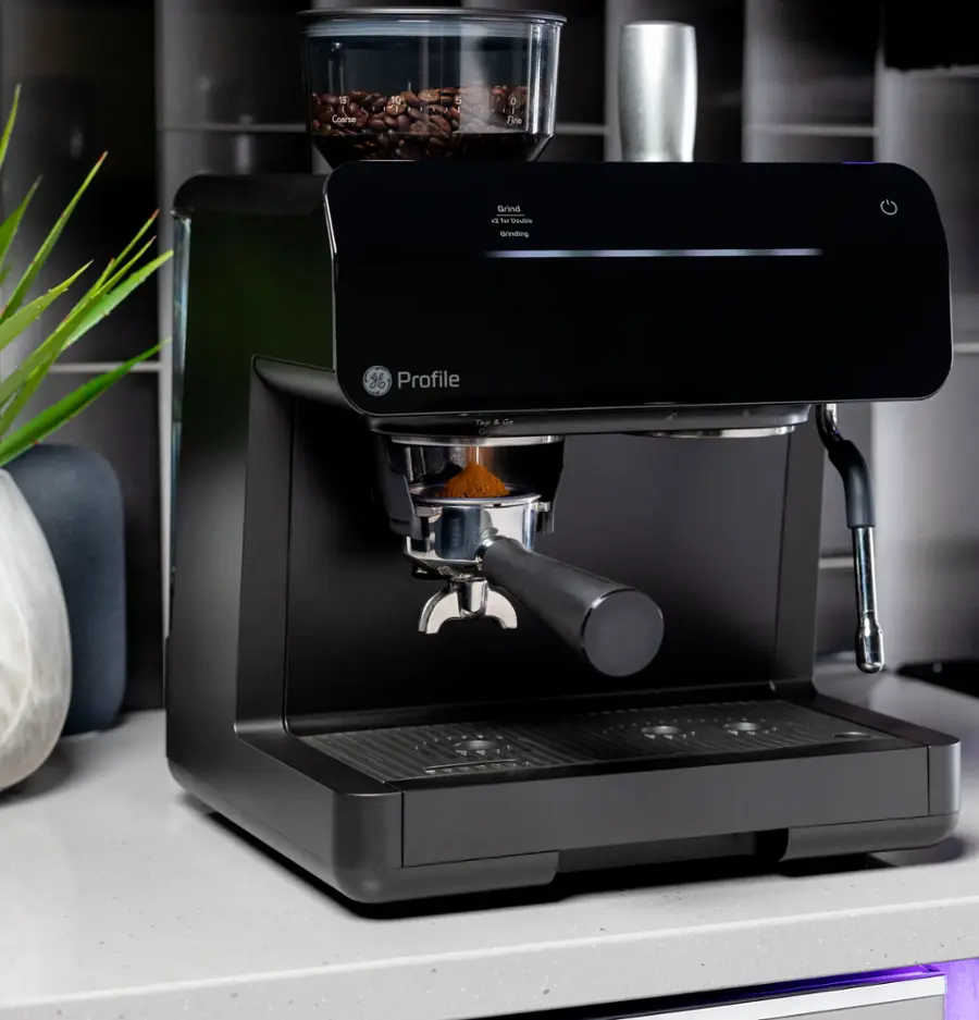 Alt View 14. GE Profile - Semi-Automatic Espresso Machine with 15 bars of pressure, Milk Frother, and Built-In Wi-Fi - Black.