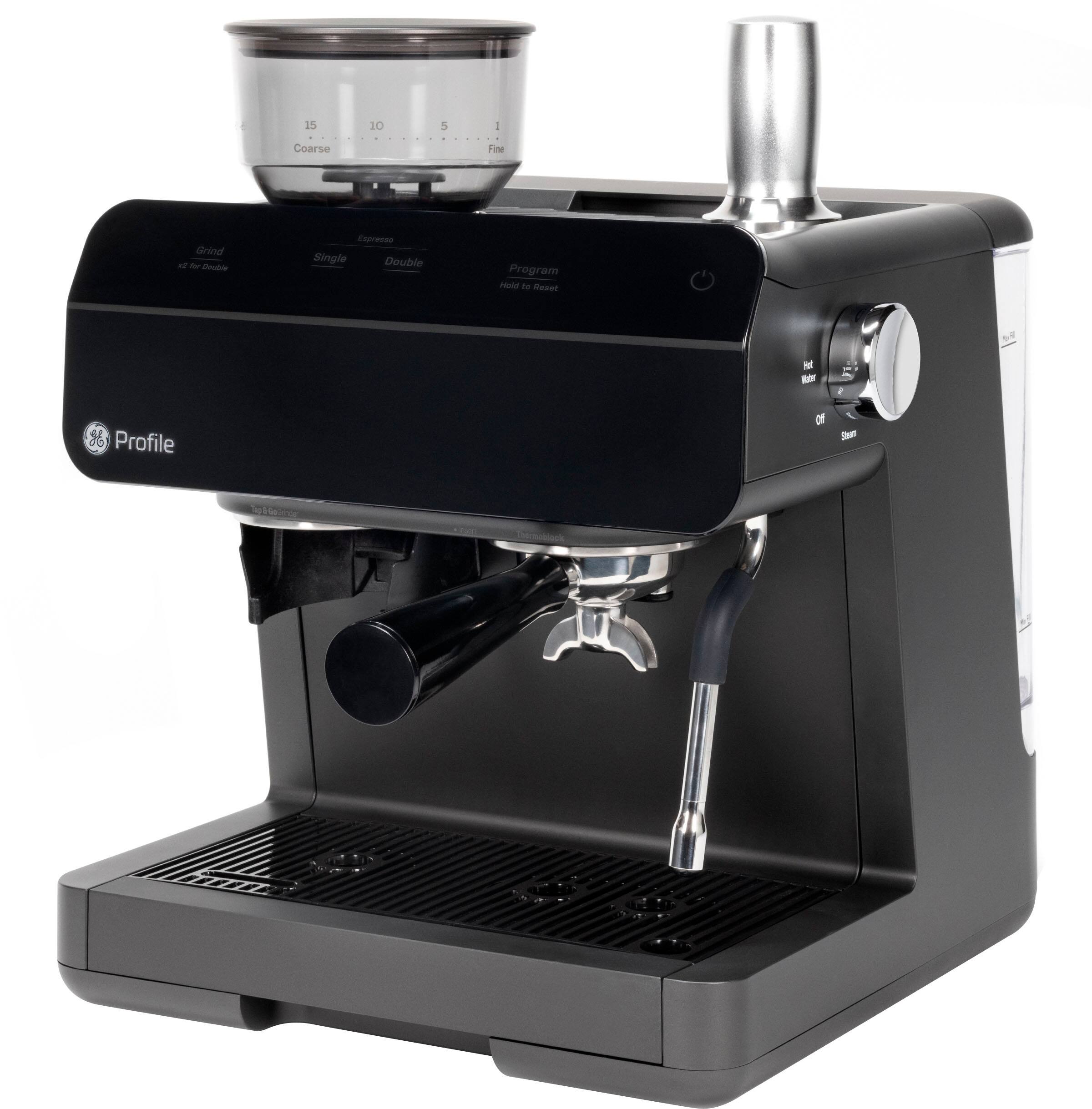 Alt View 12. GE Profile - Semi-Automatic Espresso Machine with 15 bars of pressure, Milk Frother, and Built-In Wi-Fi - Black.