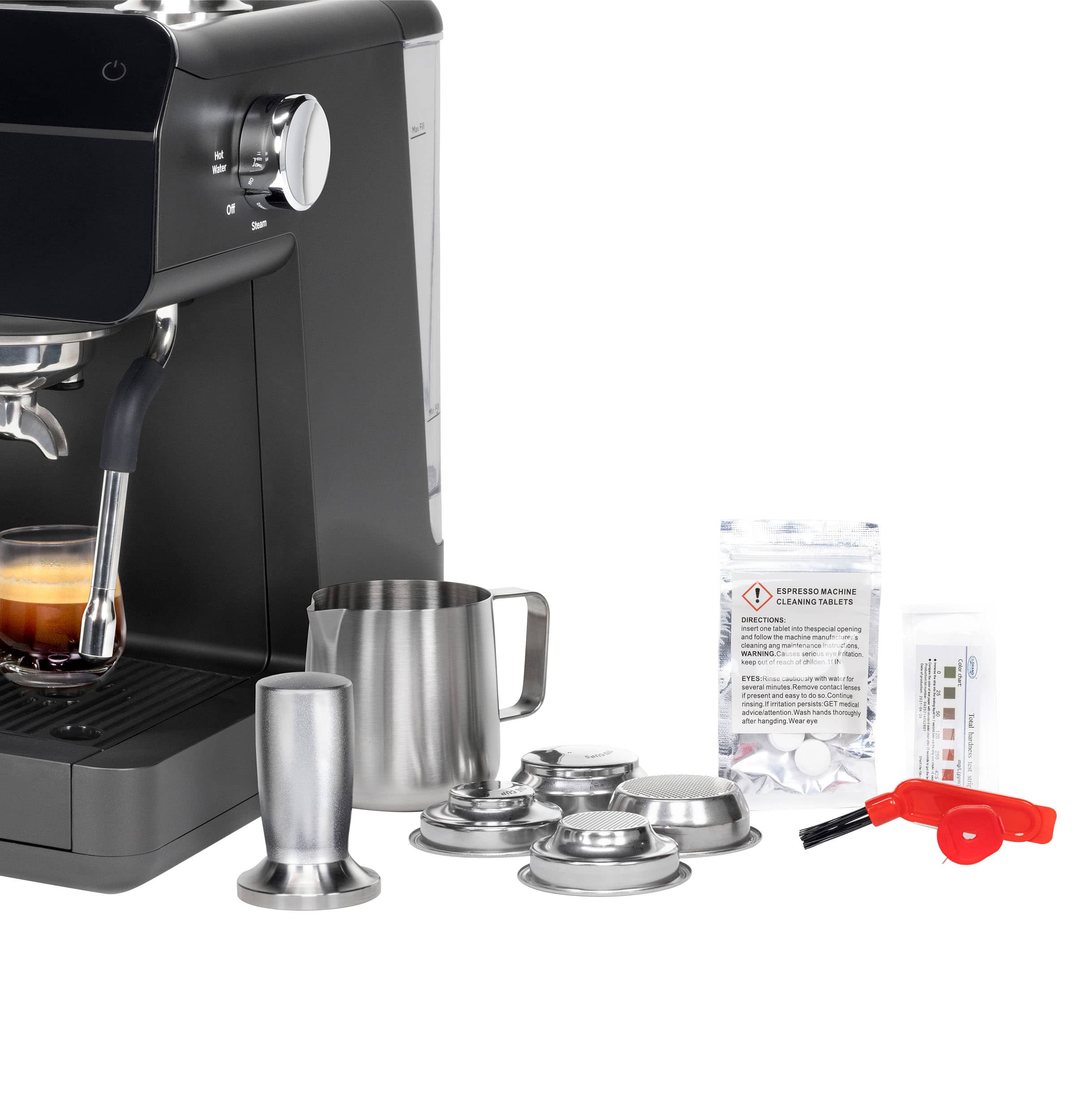 Alt View 22. GE Profile - Semi-Automatic Espresso Machine with 15 bars of pressure, Milk Frother, and Built-In Wi-Fi - Black.