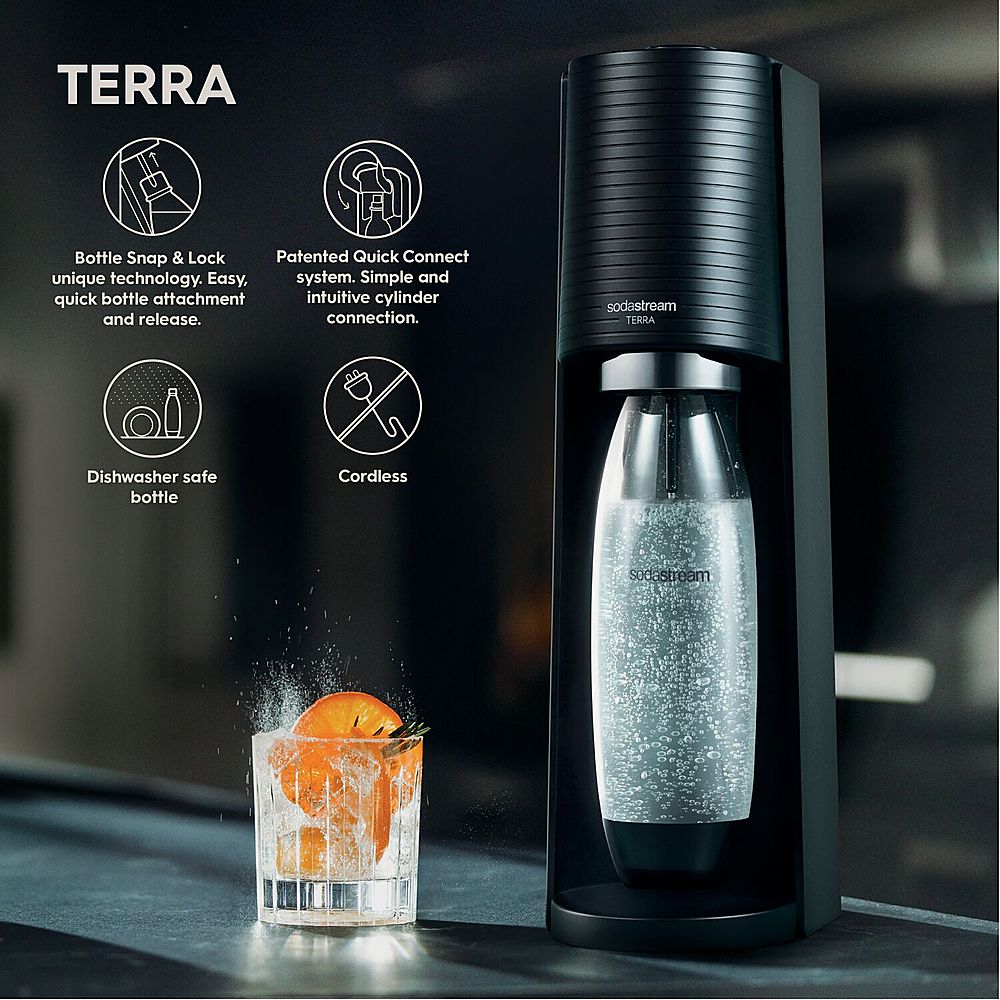 TERRA machine à gazéifier l'eau  Encliquer & Gazéifier - SodaStream