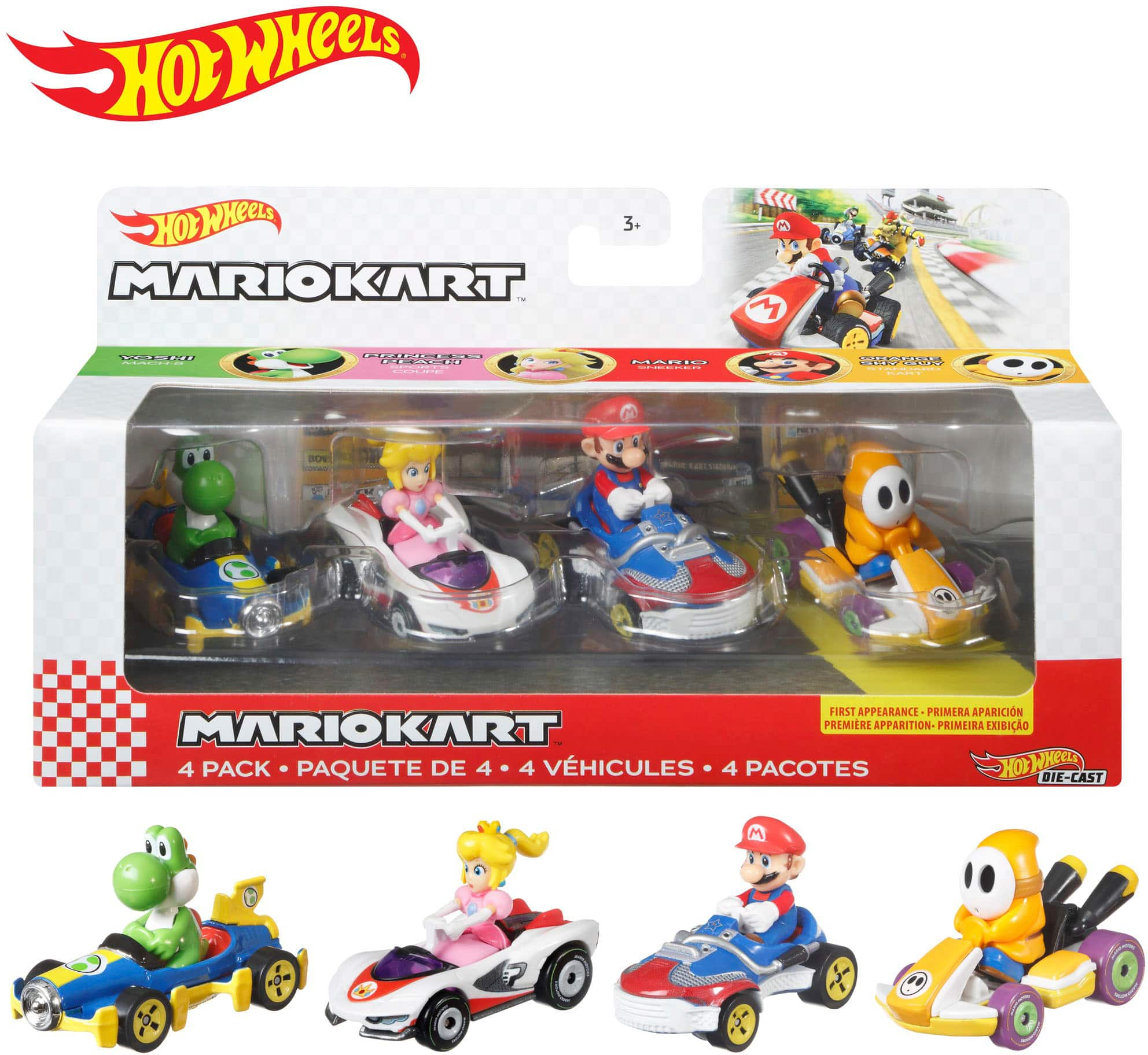 Hot Wheels Mario Kart 4 Pack