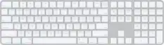 Front. Apple - Magic Keyboard with Touch ID and Numeric Keypad for Mac models with Apple silicon - Silver/White.