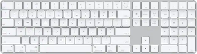 Front. Apple - Magic Keyboard with Touch ID and Numeric Keypad for Mac models with Apple silicon - Silver/White.