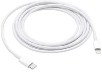 Apple - 6.6' (2M) USB Type C-to-Lightning Charging Cable - White - Front_Zoom
