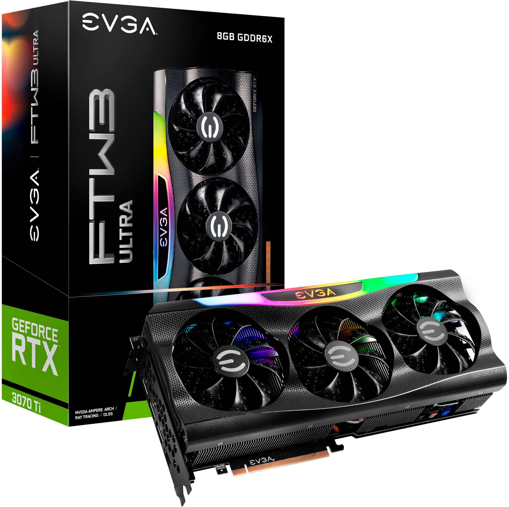  EVGA - NVIDIA GeForce RTX 3070 Ti FTW3 ULTRA GAMING 8GB GDDR6X PCI Express 4.0 Graphics Card LHR