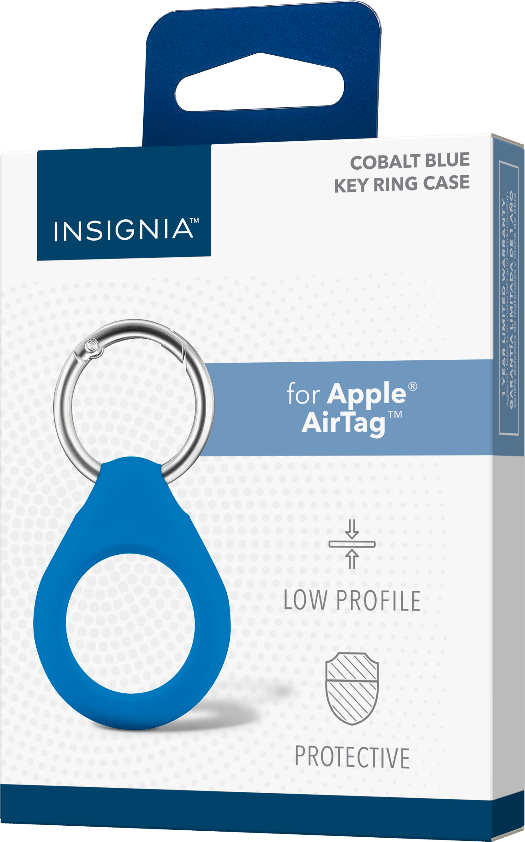 Navy Blue Caiman Series AirTag Case with Key Ring