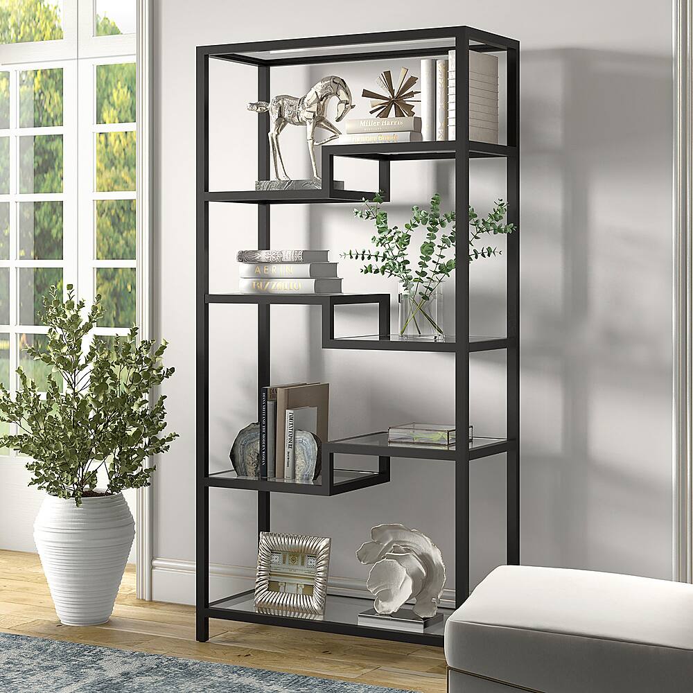 Alt View 11. Hudson&Canal - Johann 68" Tall Bookcase - Blackened Bronze.