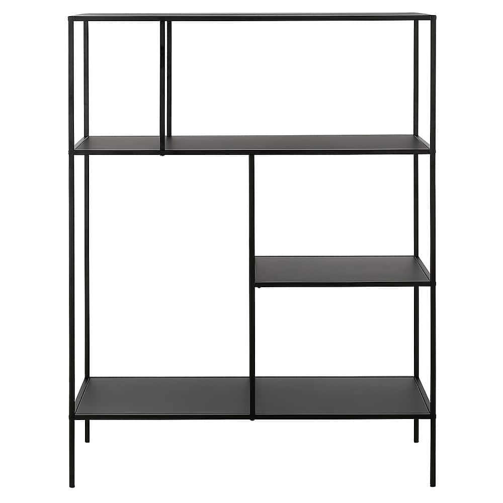 Front. Camden&Wells - Winthrop 48" Tall Bookcase - Blackened Bronze.