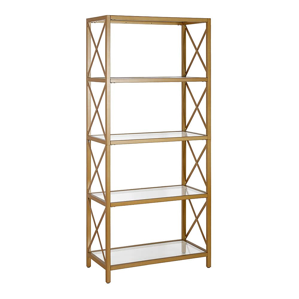 Angle View: Camden&Wells - Celine 30" Wide Bookcase - Brushed Brass