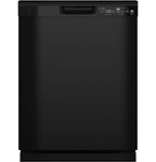 Front. GE - Front Control Built-In Dishwasher, 52 dBA - Black.