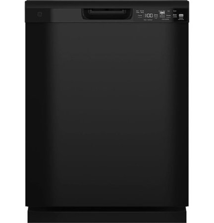 GE - Front Control Built-In Dishwasher, 52 dBA - Black