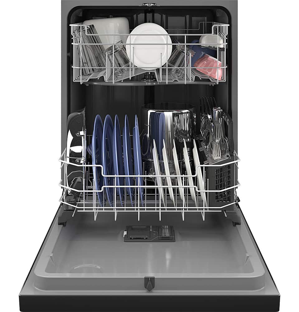 Alt View 12. GE - Front Control Built-In Dishwasher, 52 dBA - Black.
