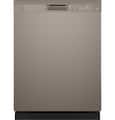 GE - 24" Front Control Built-In Plastic Tub Dishwasher with Steam + Sanitization and 52 dBA - Slate