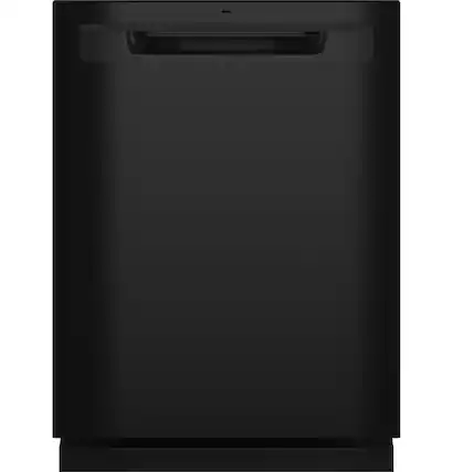 Front. GE - Top Control Built-In Dishwasher with 3rd Rack, Dry Boost, 50 dBa - Black.