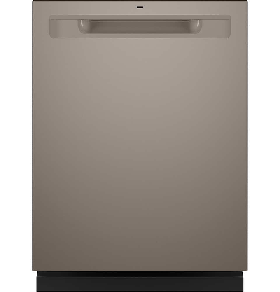 Front. GE - 24" Top Control Built-In Plastic Tub Dishwasher with 3rd Rack, Bottle Jets and 50 dBA - Fingerprint Resistant Slate.