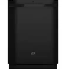 Front. GE - Top Control Built In Dishwasher, 55 dBA - Black.