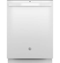 GE - 25" Top Control Built In Plastic Tub Dishwasher with Dry Boost and 55 dBA - White - Front_Zoom