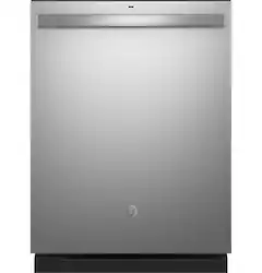 GE - 25" Top Control Built In Plastic Tub Dishwasher with Dry Boost and 55 dBA - Stainless Steel - Front_Zoom