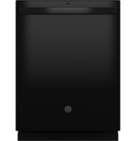 GE - Top Control Built In Dishwasher with Sanitize Cycle and Dry Boost, 52 dBA - Black - Front_Zoom