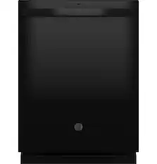 Front. GE - Top Control Built In Dishwasher with Sanitize Cycle and Dry Boost, 52 dBA - Black.