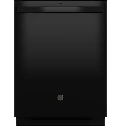 Front. GE - Top Control Built In Dishwasher with Sanitize Cycle and Dry Boost, 52 dBA - Black.