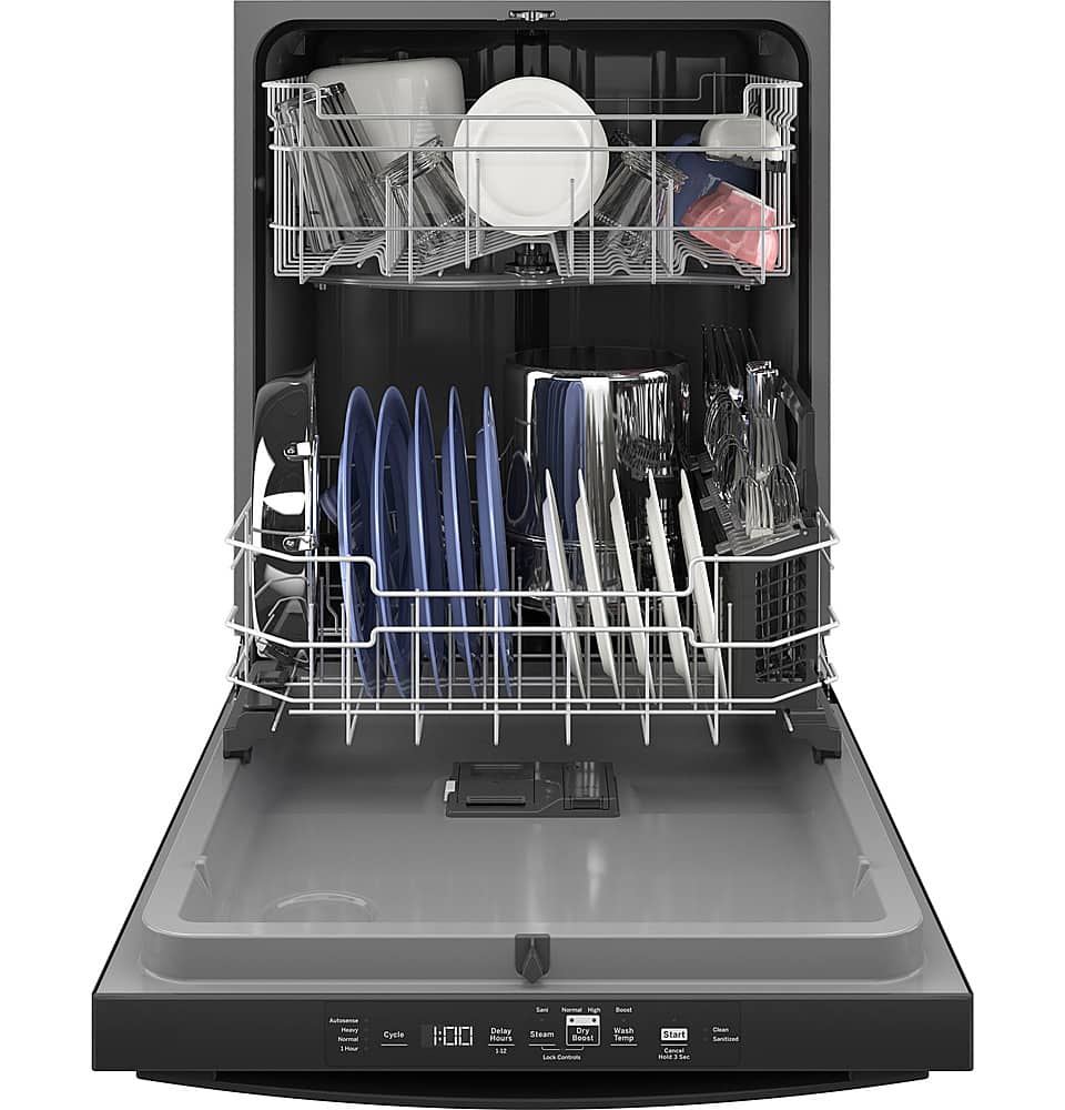 Alt View 12. GE - Top Control Built In Dishwasher with Sanitize Cycle and Dry Boost, 52 dBA - Black.