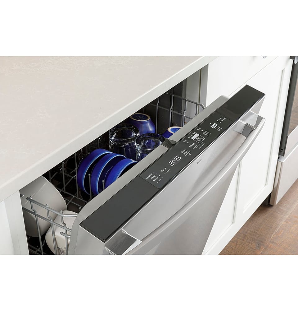 Alt View 18. GE - Top Control Built In Dishwasher with Sanitize Cycle and Dry Boost, 52 dBA - White.