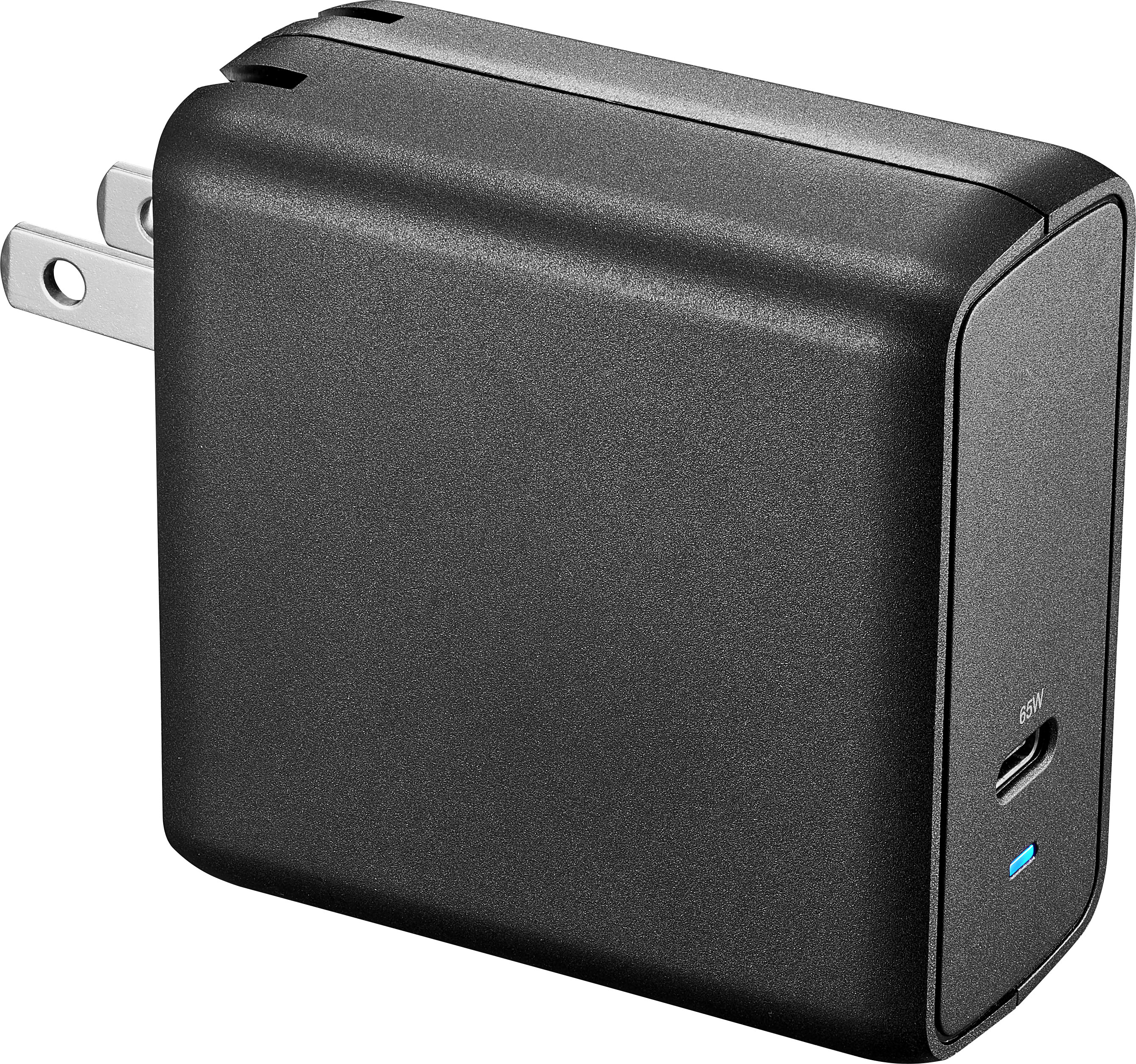 Best Buy Essentials - 65 W USB-C Foldable Wall Charger for Laptops, Smartphone, Tablet, and More - Black