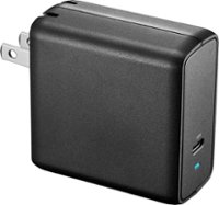 Best Buy essentials™ - 65 W USB-C Foldable Wall Charger for Laptops, Smartphone, Tablet, and More - Black - Front_Zoom