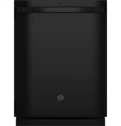 GE - 24" Top Control Built-In Plastic Tub Dishwasher with 3rd Rack, Dry Boost and 50 dBA - Black - Front_Zoom