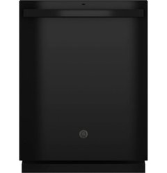 GE - Top Control Built-In Dishwasher with 3rd Rack, Dry Boost, 50 dBa - Black - Front_Zoom