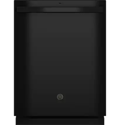Front. GE - Top Control Built-In Dishwasher with 3rd Rack, Dry Boost, 50 dBa - Black.