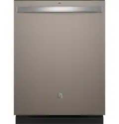 GE - 24" Top Control Built-In Plastic Tub Dishwasher with 3rd Rack, Dry Boost and 50 dBA - Slate - Front_Zoom