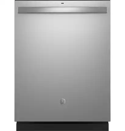 Front. GE - Top Control Built In Dishwasher with Sanitize Cycle and Dry Boost, 50 dBA - Fingerprint Resistant Stainless Steel.