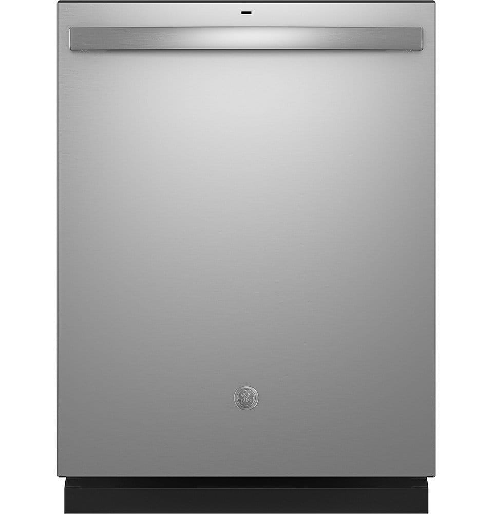 Front. GE - Top Control Smart Built In Dishwasher with Sanitize Cycle and Dry Boost, 50 dBA - Stainless Steel.