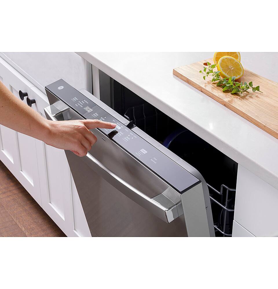Alt View 16. GE - Top Control Smart Built In Dishwasher with Sanitize Cycle and Dry Boost, 50 dBA - Stainless Steel.