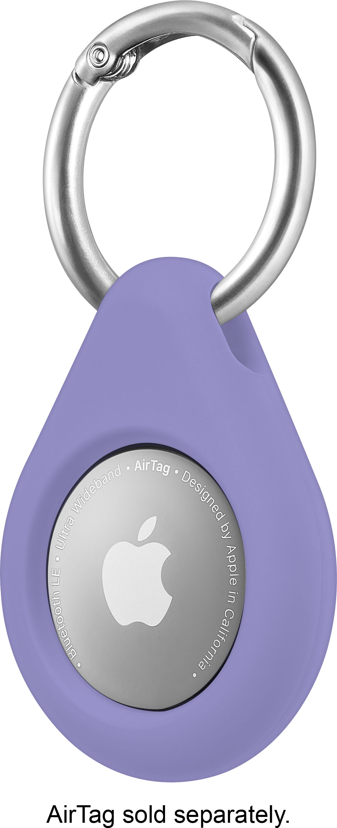Left View: Itskins - Air Solid Cover Keychain for Apple AirTag - Light Purple