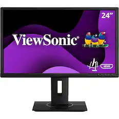 Front. ViewSonic - VG2440 24" IPS LED FHD Monitor (DisplayPort, VGA, HDMI, USB) - Black.