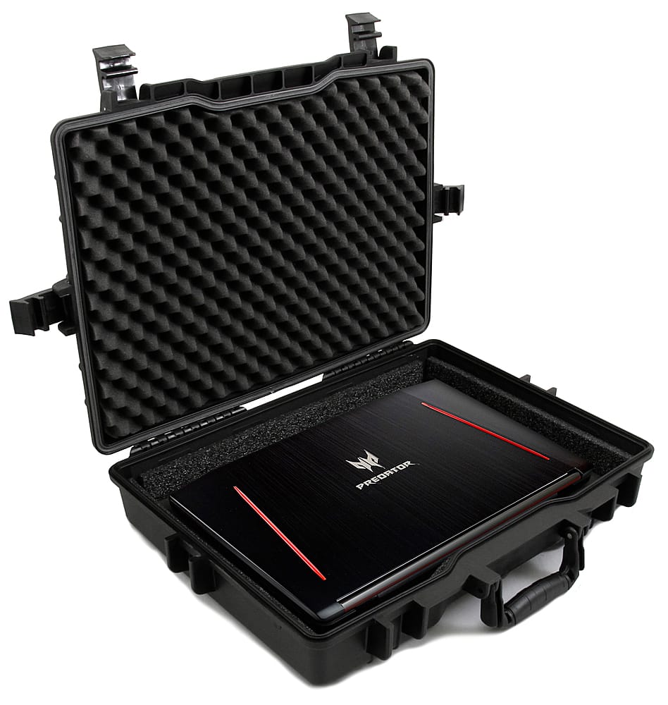 Front. CASEMATIX - Waterproof Hard Case Fits up to 17" Inch Laptop - Black.